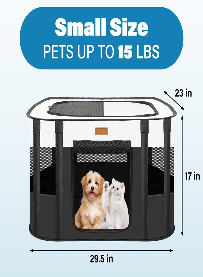 Akinerri Dog Playpen - Foldable Cat Play Pens for Pubby,Kitten, Rabbit,Portable Pet Tent with Carring Bag for Indoor/Outdoor Travel Camping (Black-Small) - Image 2